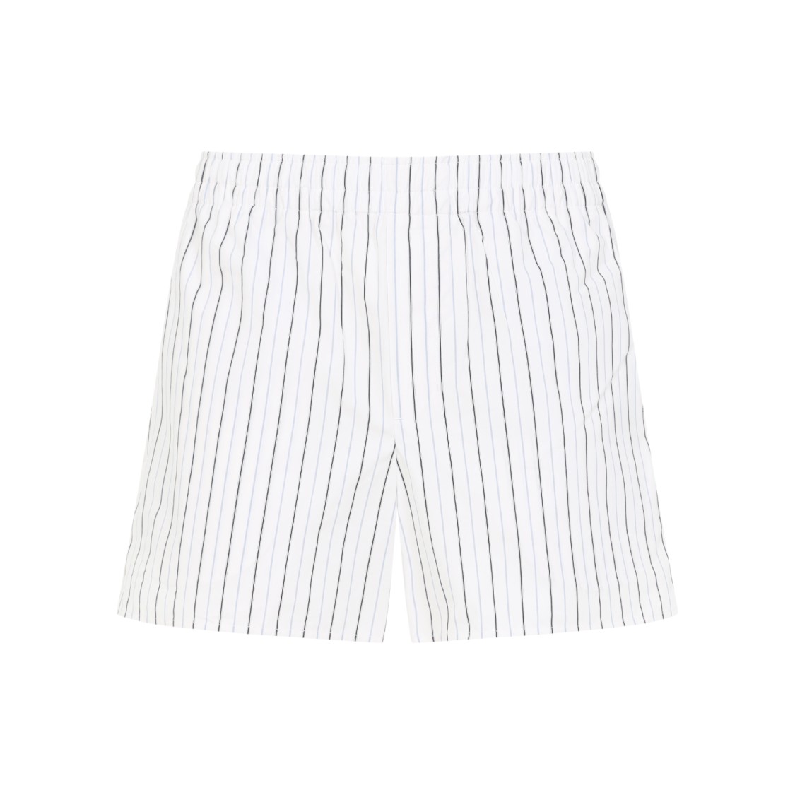 Shop Ami Alexandre Mattiussi Ami Elasticated Off White Cotton Bermuda