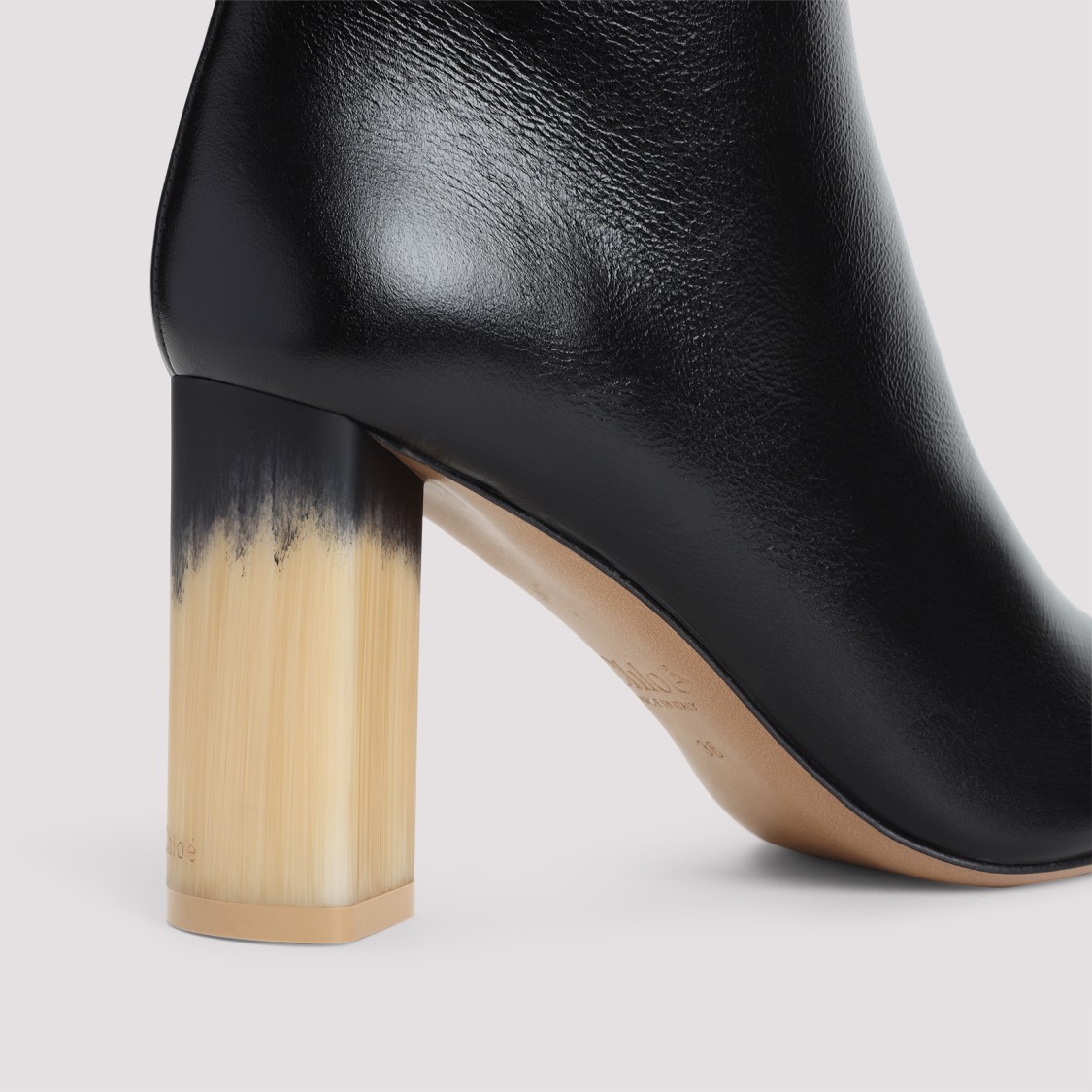 Chloé Bottines À Talon Georgia Femme Noir Taille 38 100% Cuir D'agneau In Black