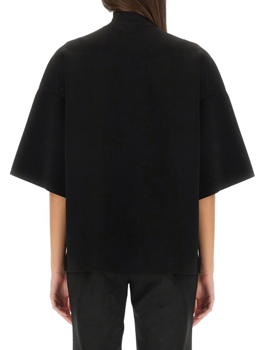 Theory Stretch-jersey Turtleneck Top In Black