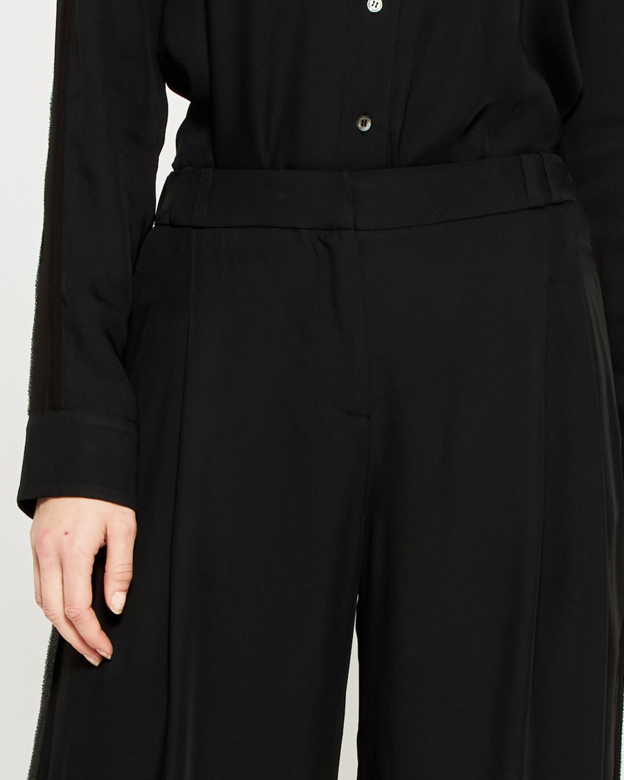 Serena Bute Serena Trouser With Georgette Trim - Black In Black
