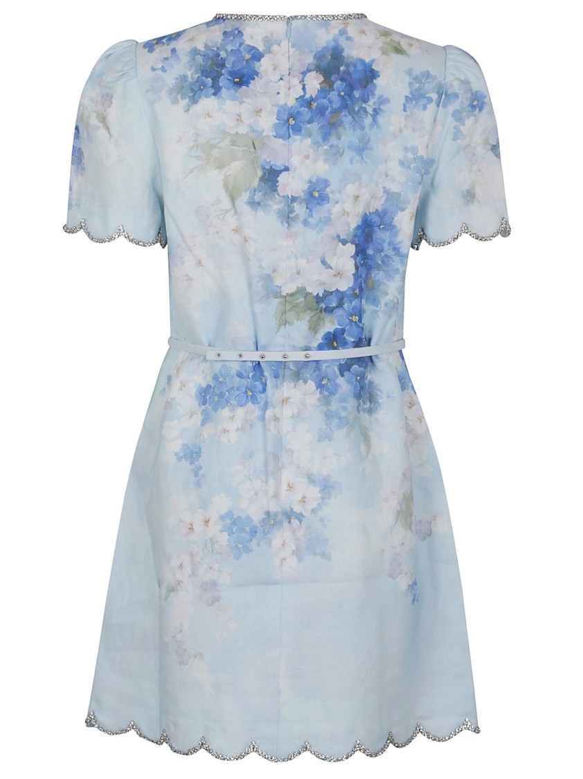 Shop Zimmermann Crush Scalloped Shift Dress In Blue