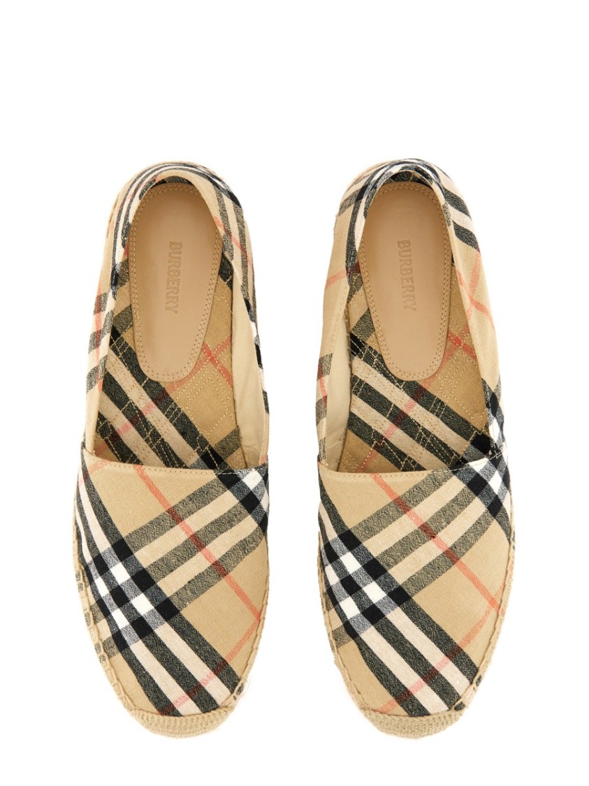 Burberry Canvas Check Pattern Espadrilles With Round Toe