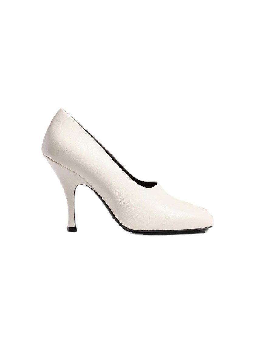 Khaite Eva Peep Toe Pump 100 Optic White In Neutral