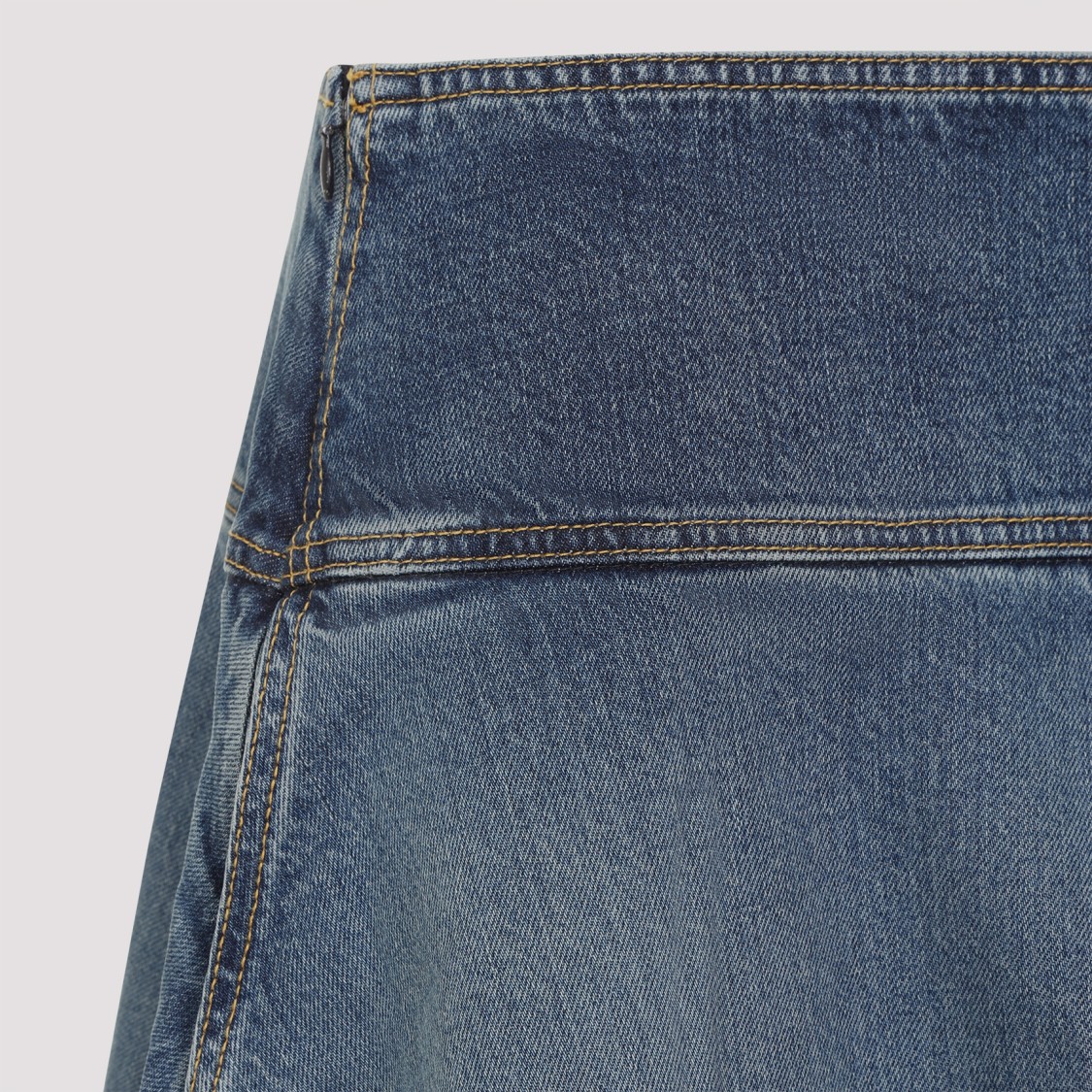 Shop Alaïa Denim Blue Cotton Skirt