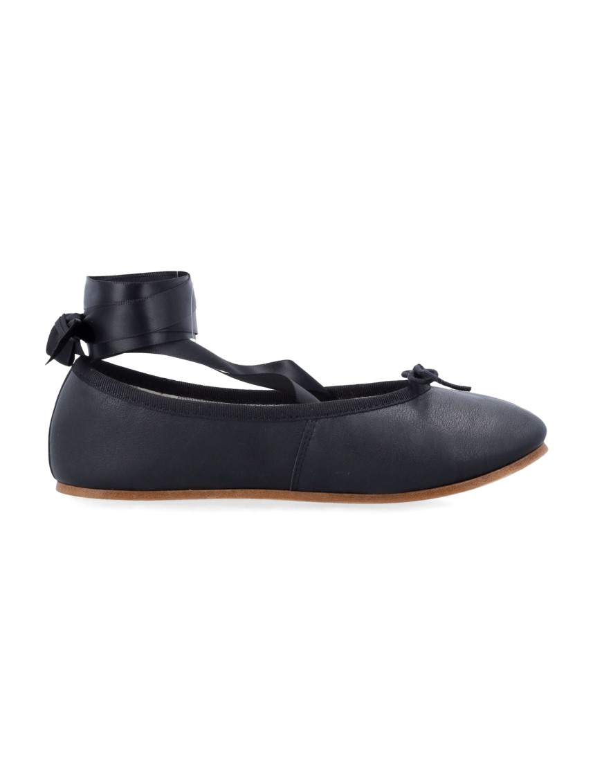 Repetto Sophia Ballet Flats With Satin Ribbons Shoes In Black