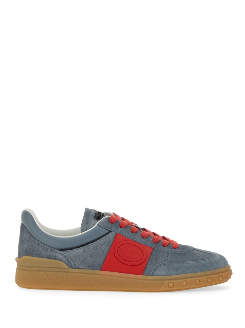 Valentino Garavani Men Upvillage Low Top Sneaker In Split Leather And Calfskin Nappa Leather