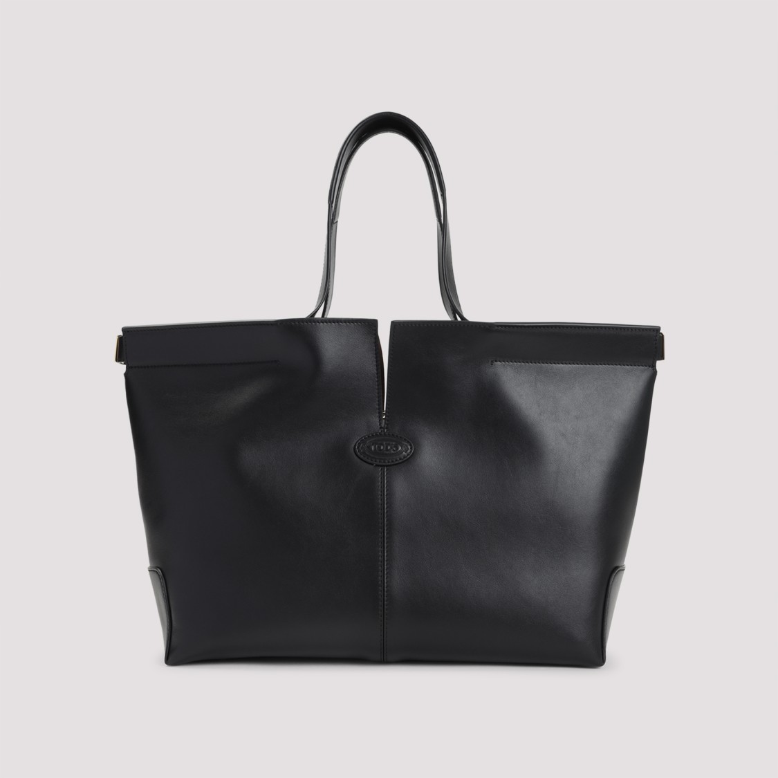 Tod's Black Leather Shoulder Bag With Structured Silhouette In Black
