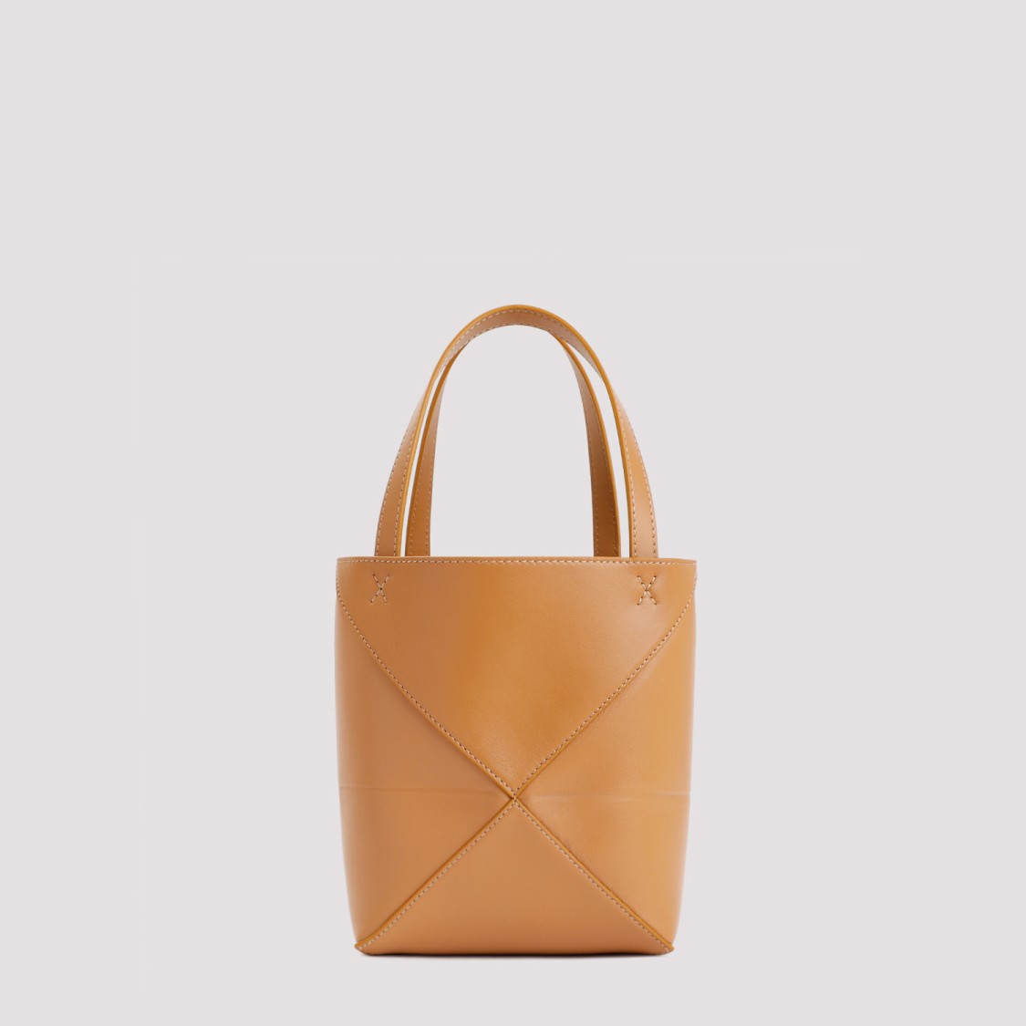 Loewe Warm Desert Calf Leather Puzzle Fold Tote Mini In Brown