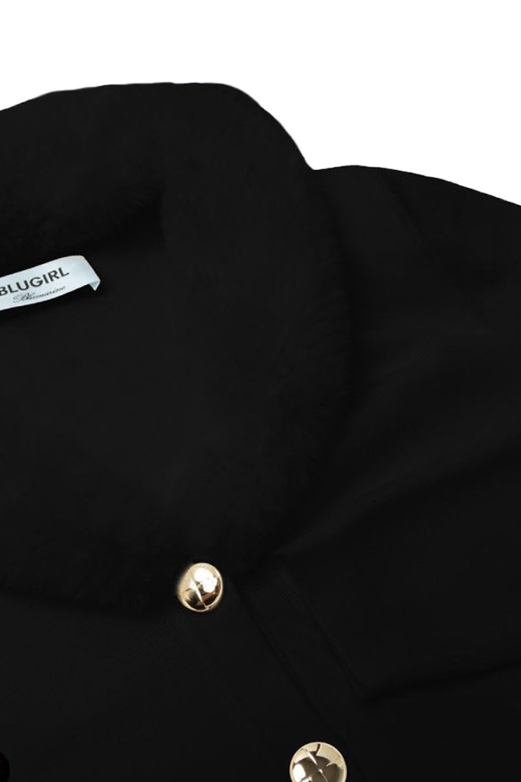 Blugirl Sophisticated Black Sweater With Shawl Collar In Black