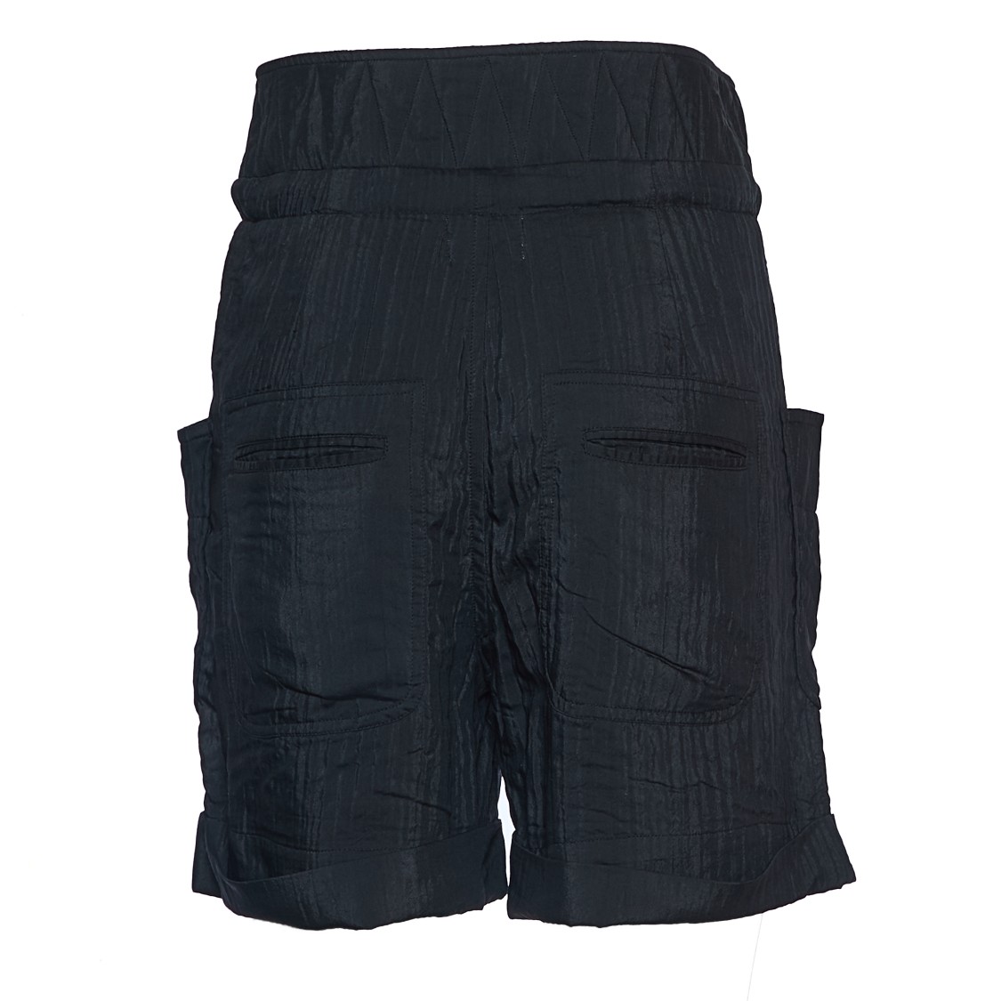 Isabel Marant Relaxed Fit Sereni Shorts With Crumpled Texture In Black
