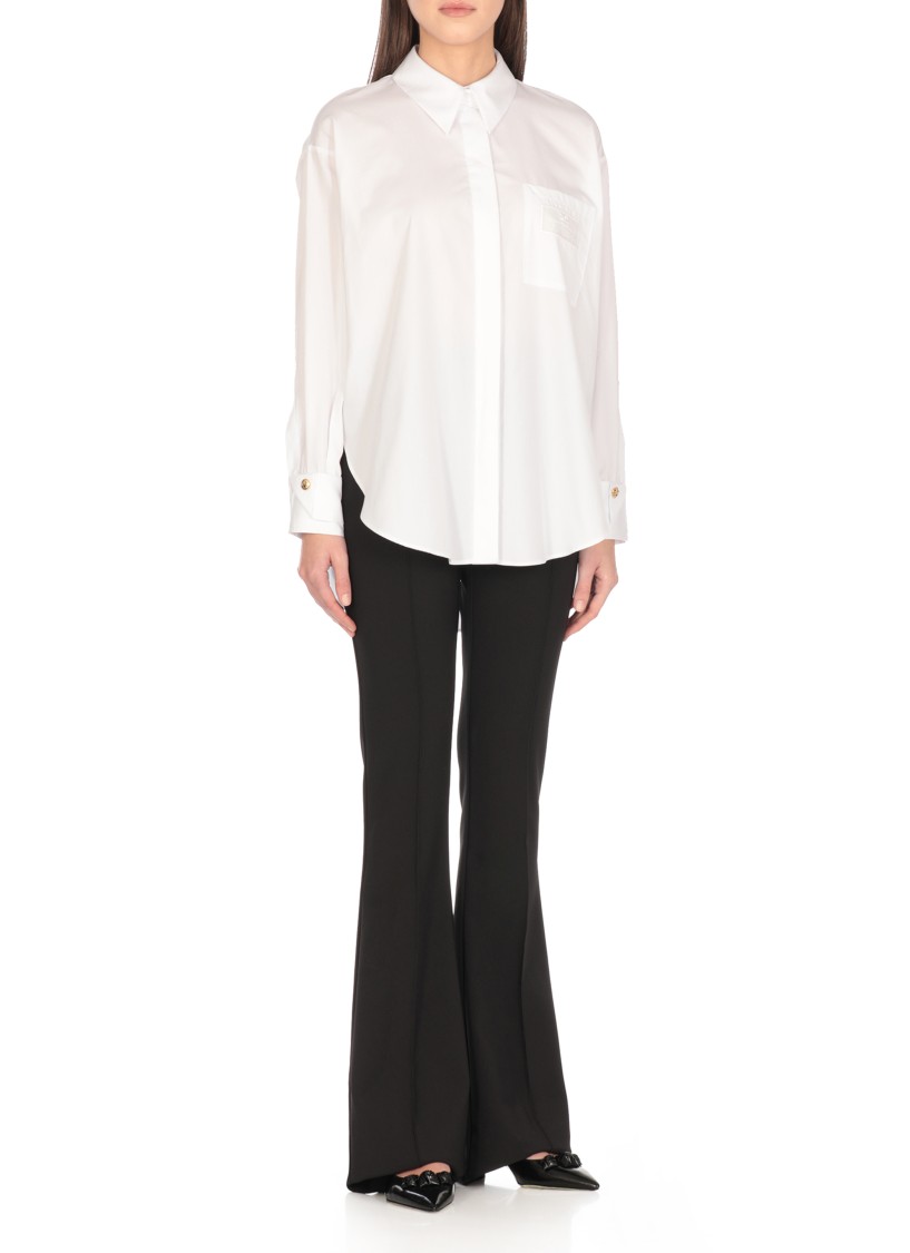 Elisabetta Franchi Shirt With Embroidered Pocket In White