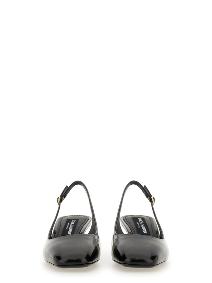 Dolce & Gabbana Black Décolleté With Dg Logo On The Heel In Black