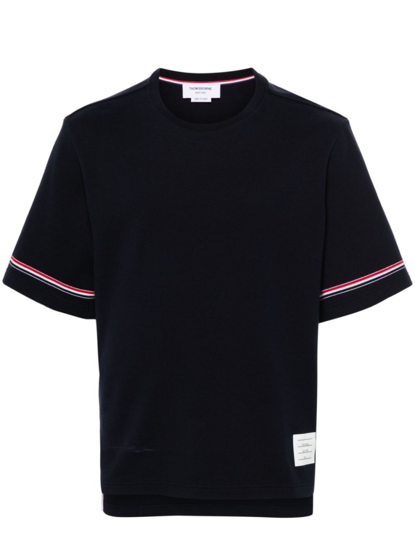 Thom Browne Polo Shirt With Lapel Short Sleeve In Black