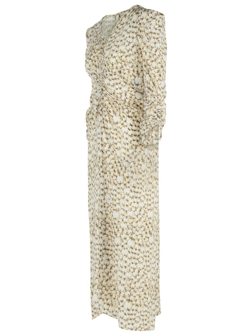 Isabel Marant 'albini' Floral Silk Dress In Gray