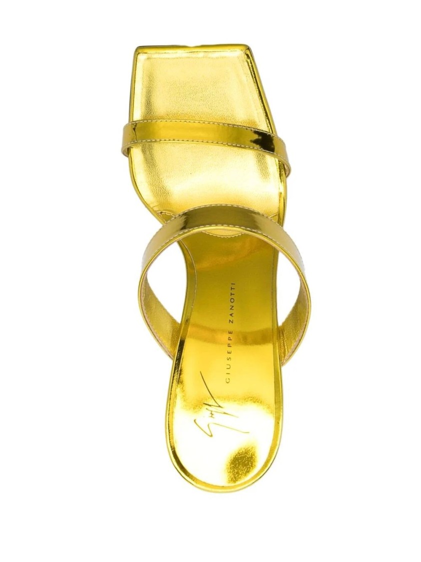 Giuseppe Zanotti 90mm Square-toe Mules In Gold