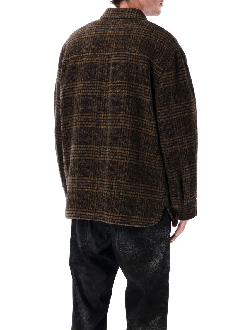 Isabel Marant Kevront Check-pattern Shirt Jacket In Black