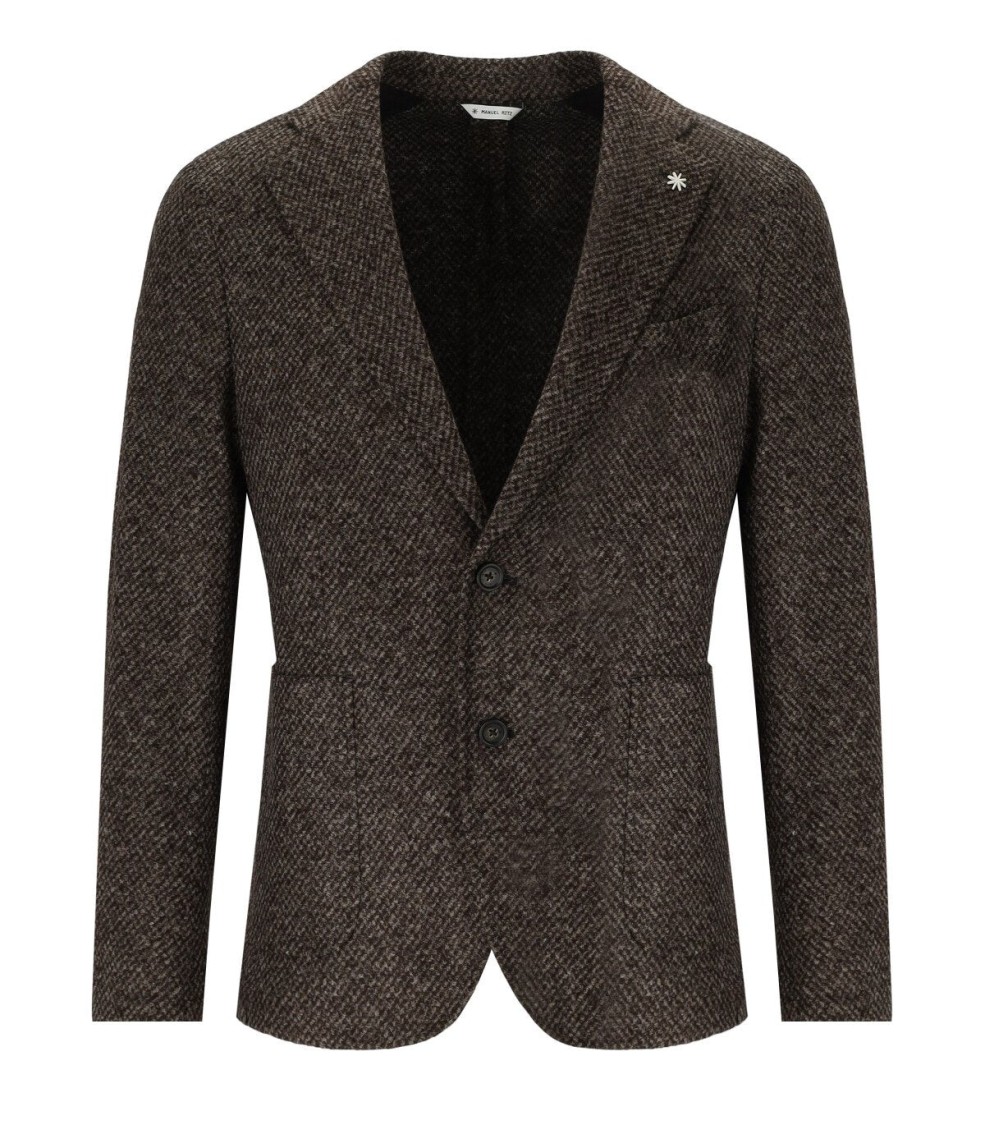 Manuel Ritz Brown Single Breasted Jacket In Brown