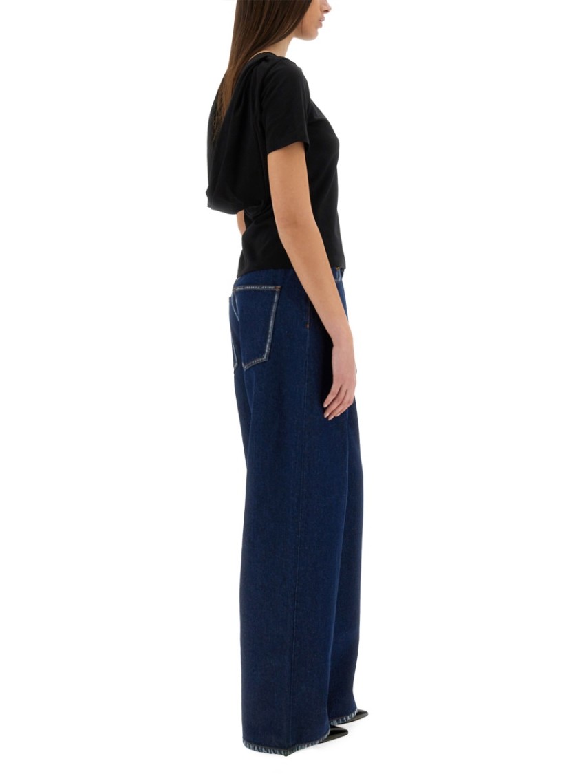 Nina Ricci Slim-fit T-shirt With Draped Open Back In Black