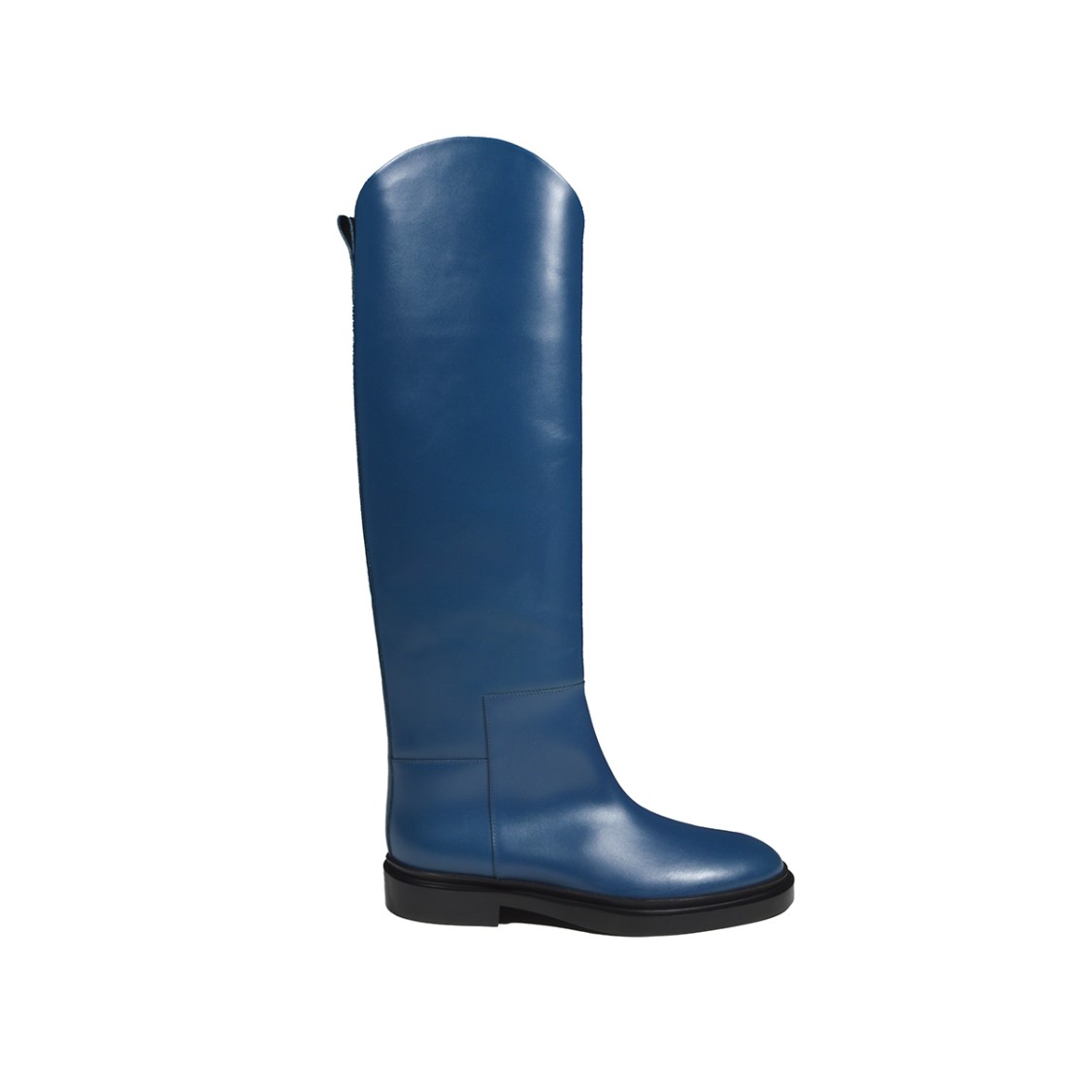 Jil Sander Almond-toe Knee-length Boots In Blue