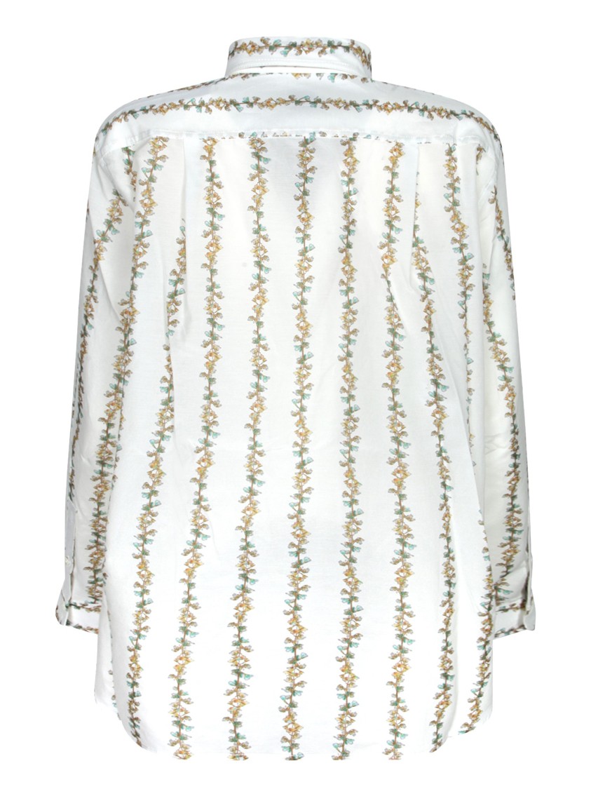 Shop Paul Smith Floral Pattern White Shirt With Cotton-silk Blend