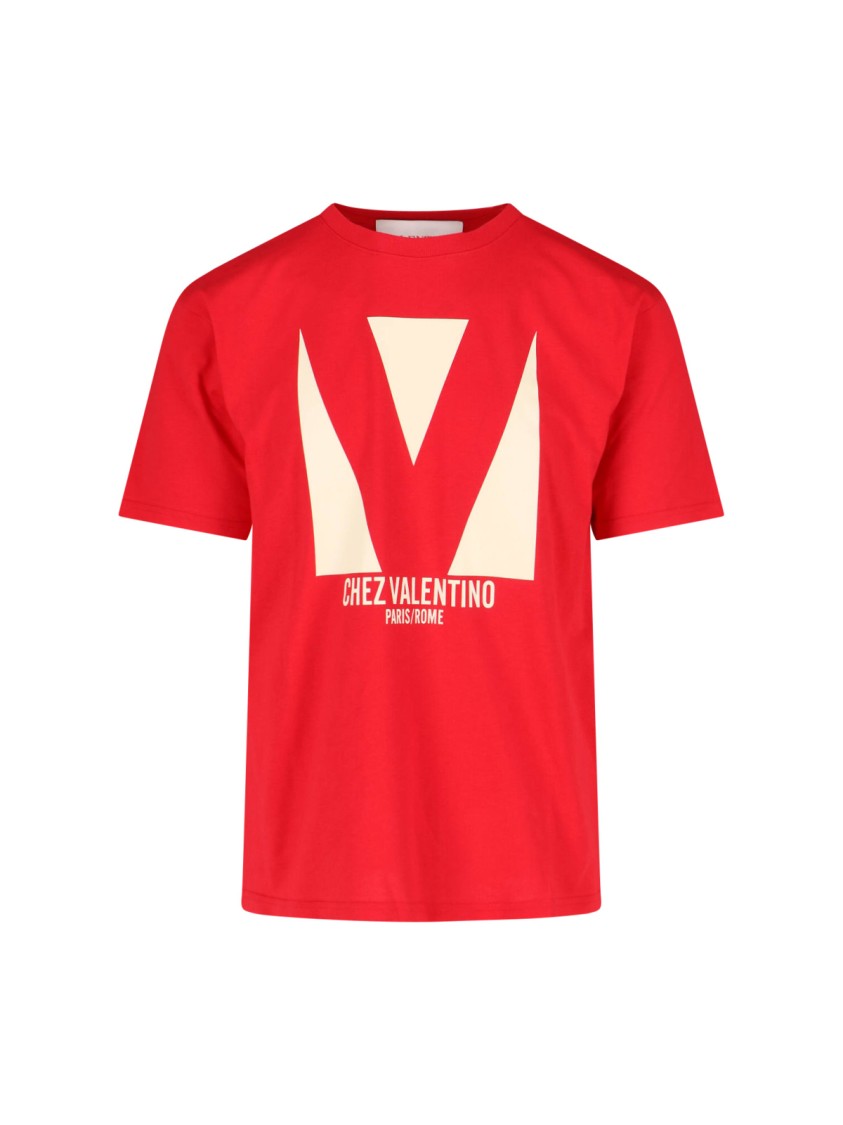 Valentino Crewneck Graphic Print T-shirt Logo