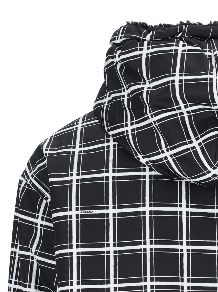 Shop Marni Checked Quilted Puffer Jacket – Black
