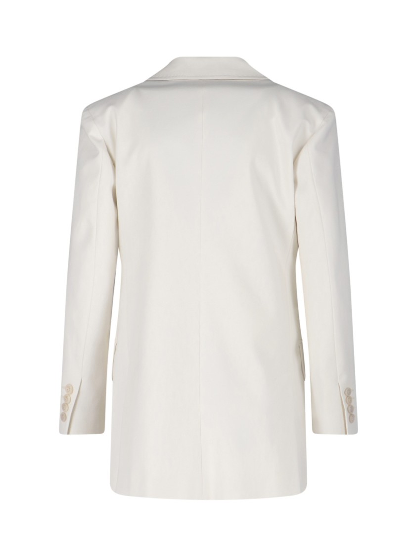 Max Mara Tailored Double-breasted Jacket Flap Pockets In White