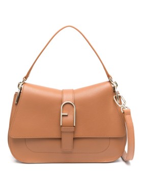 Furla Structured Shoulder Bag In Cognac Brown