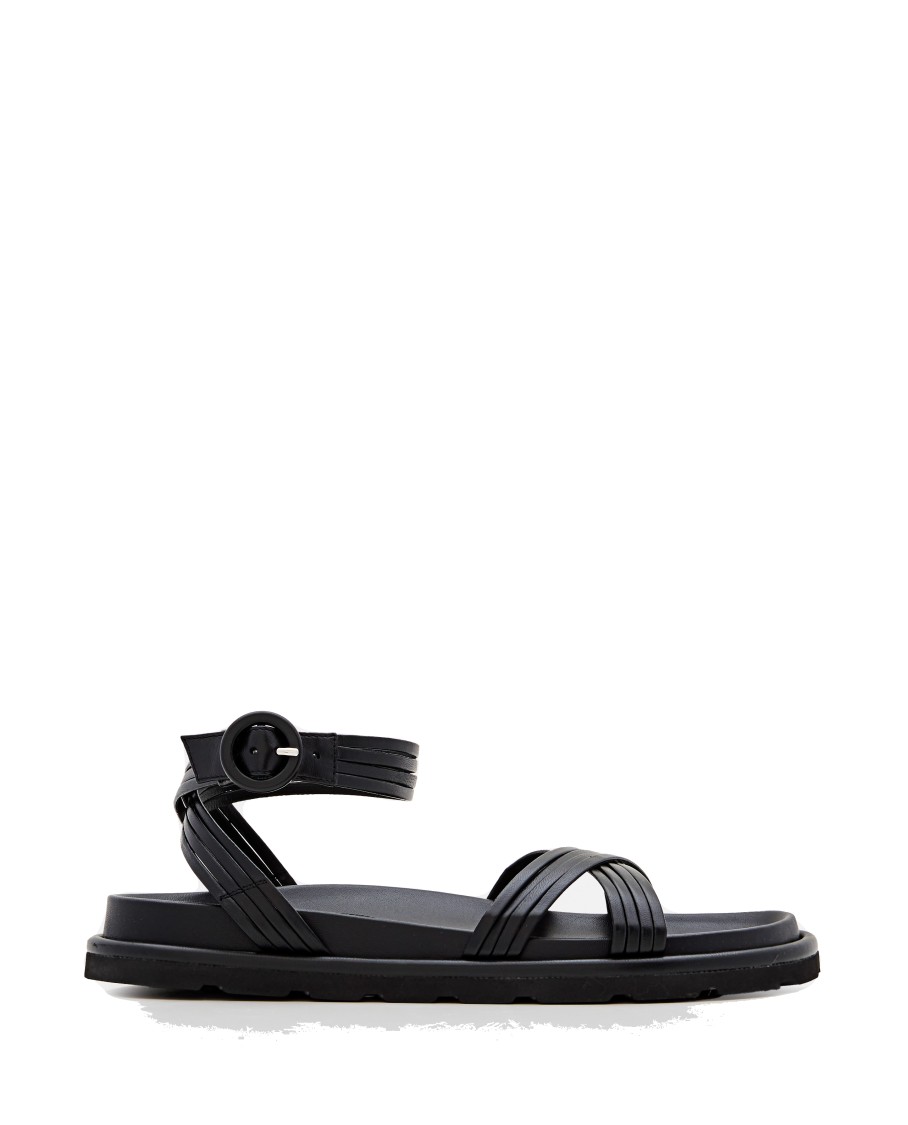 Gianvito Rossi Black Nappa Leather Lianne Sandals In Black