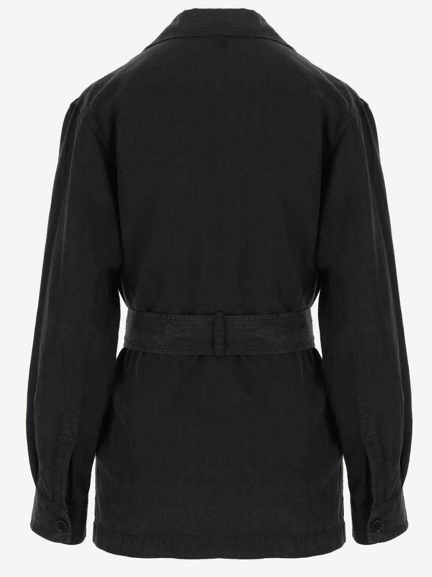 Aspesi Safari Jacket With Belt In Black