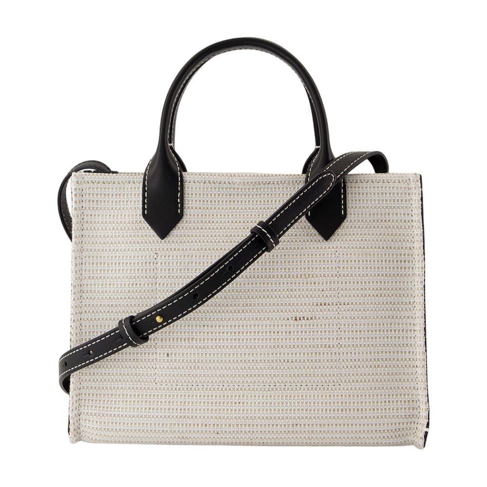 BALMAIN BALMAIN B-ARMY SMALL SHOPPER BAG - BALMAIN - RAFFIA - NEUTRAL/BLACK