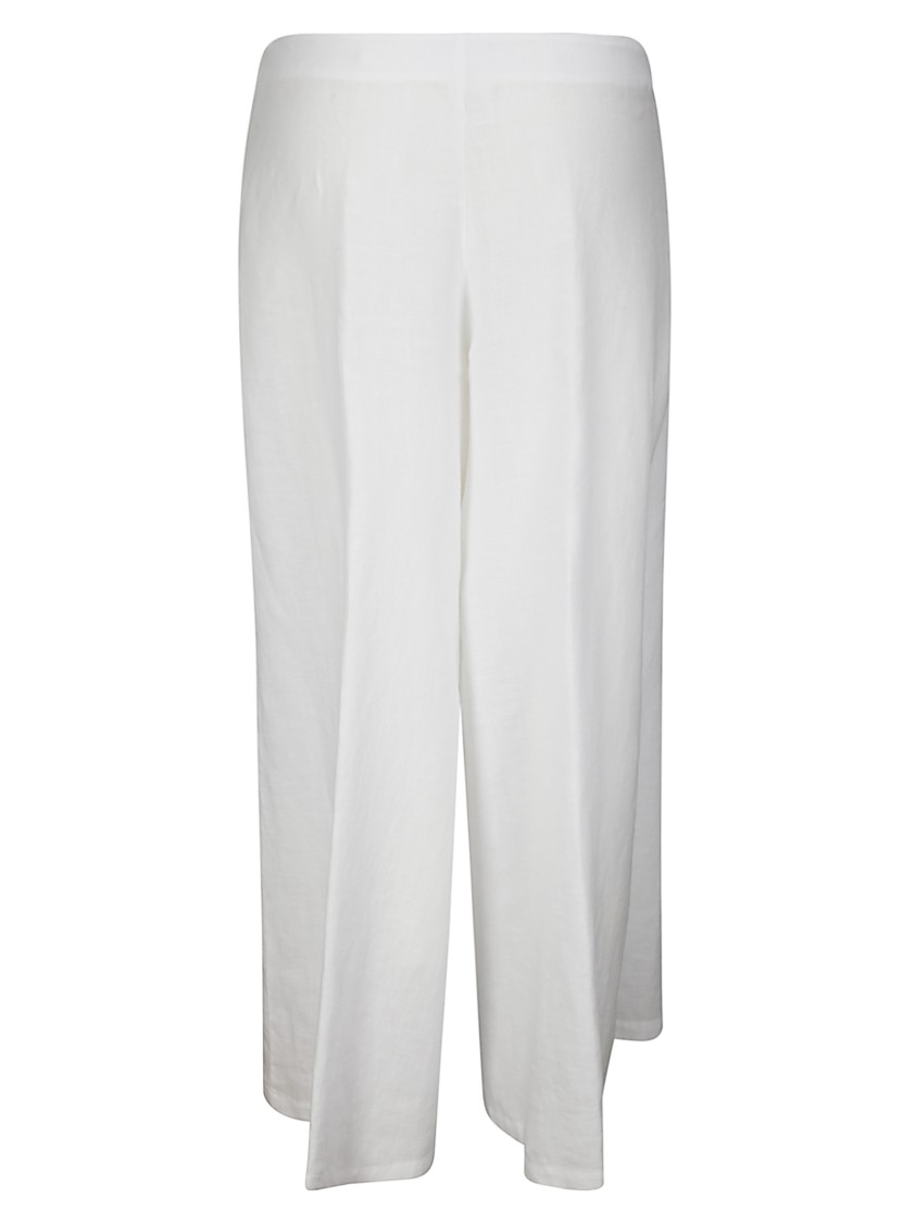 Stefano Mortari Palazzo Linen Pants In White