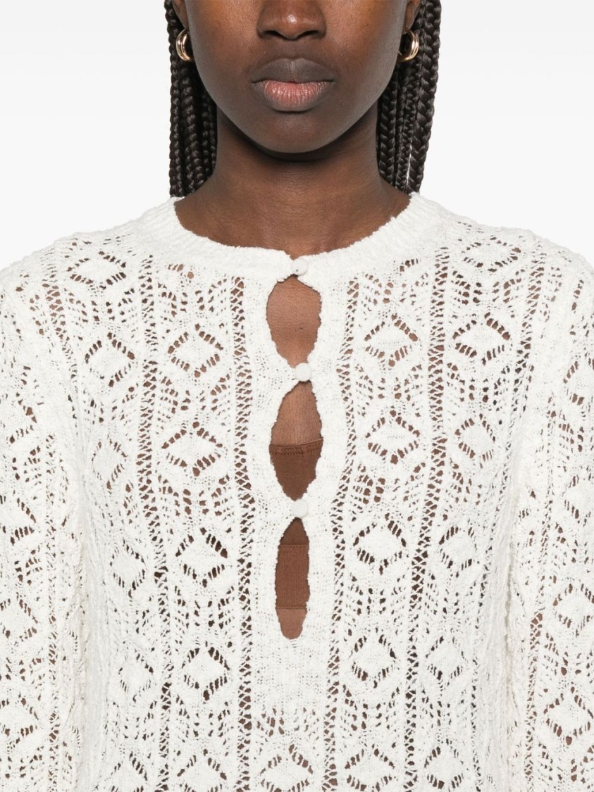 Shop Loulou Studio Ecru Evan Lace Dress In Neutrals