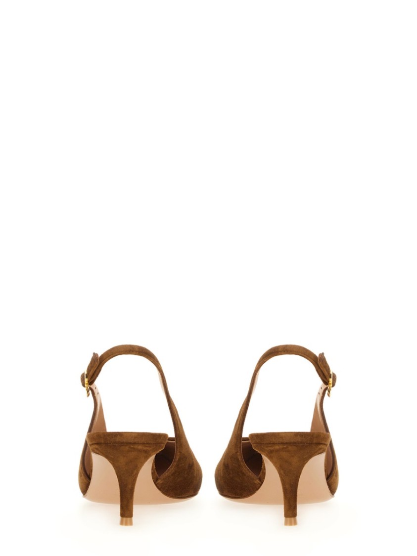 Shop Gianvito Rossi "robbie" Slingback In Brown
