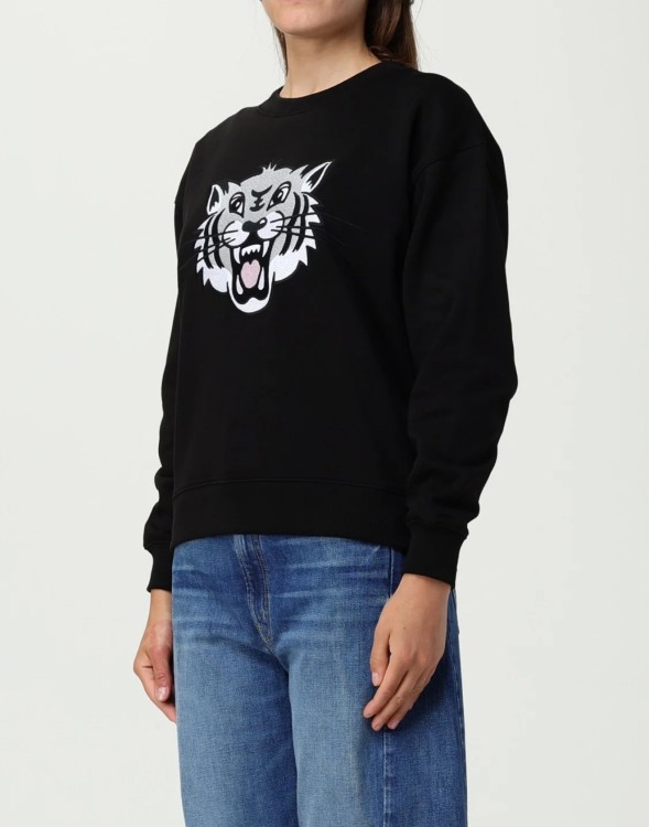 Kenzo Happy Tiger Logo Sweatshirt in Black | THE LIST Kenzo Happy Tiger Logo Sweatshirt in Black | THE LIST