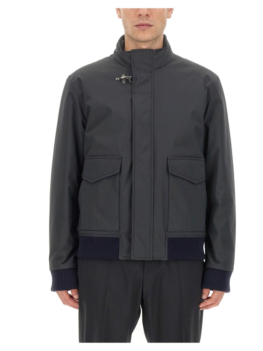 Fay Oversize Bomber Jacket Ribbed Finish