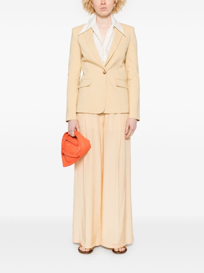 Pinko Yellow Tailored Jacket With Notched Lapels In Yellow