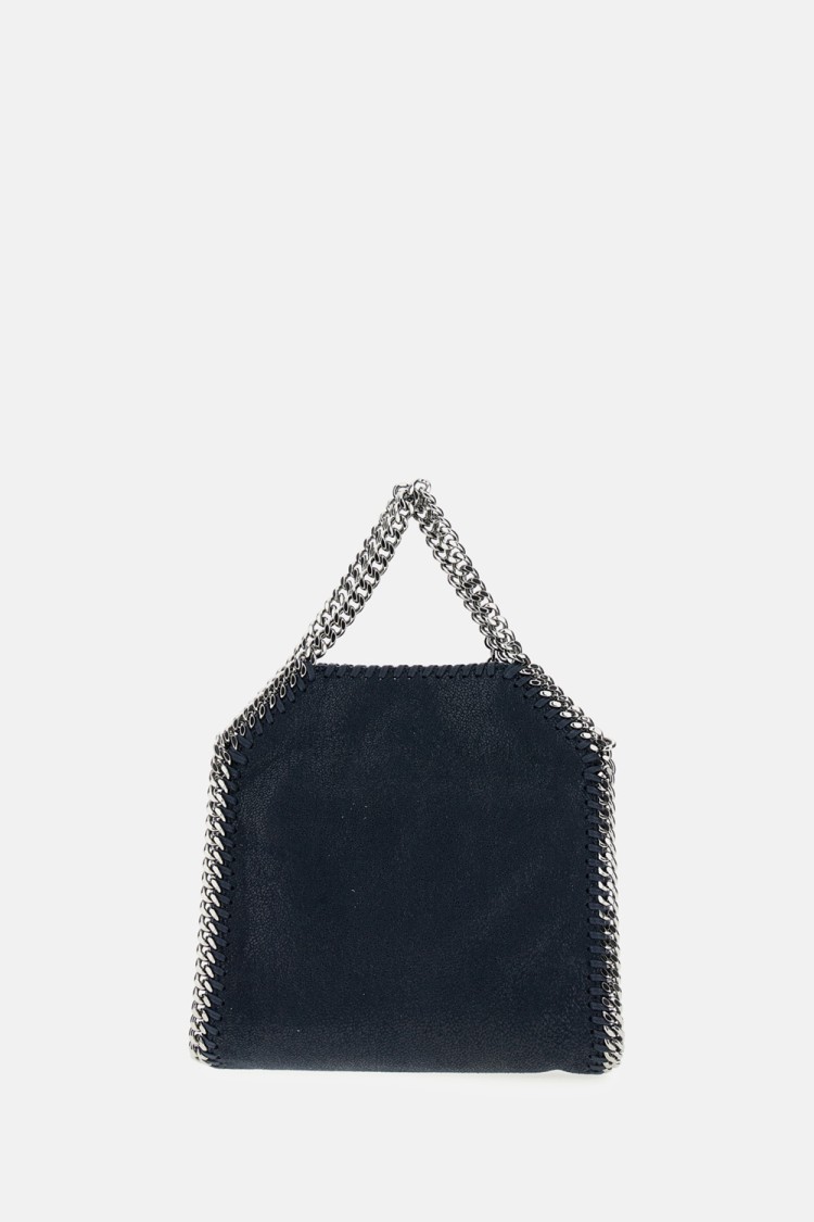 Stella Mccartney Falabella Tiny Shoulder Bag With Dual Handles And Chain Strap In Black