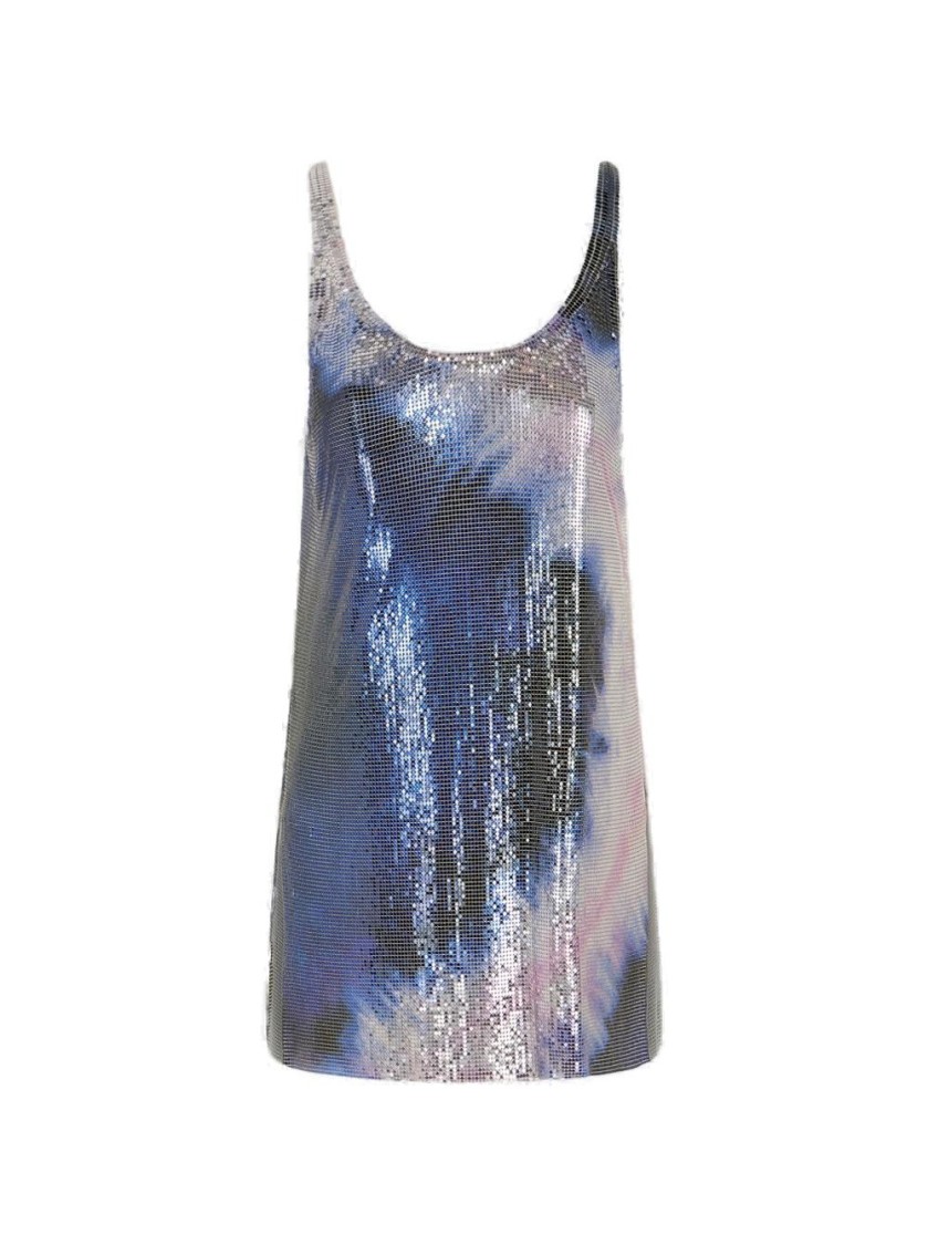 Rabanne Haut Tank Top Tie And Dye Blue In Multi
