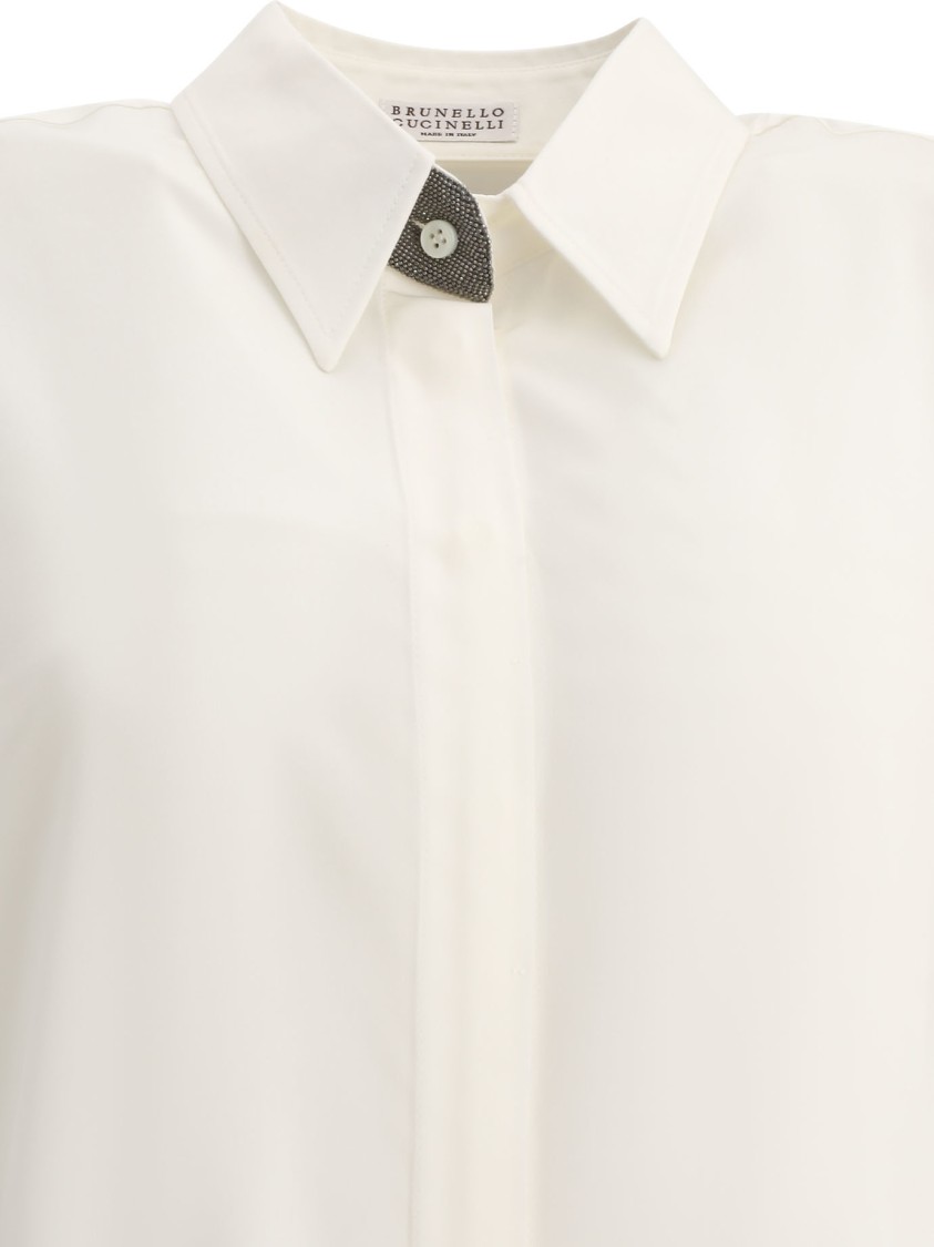 Brunello Cucinelli Precious Buttonhole Shirts White In White