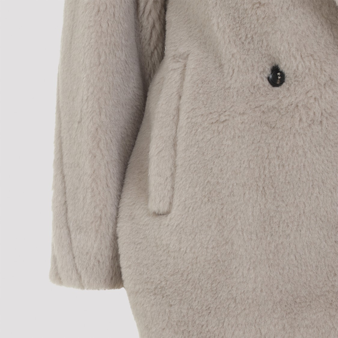 Max Mara Olga Teddy Beige Alpaca Coat In White