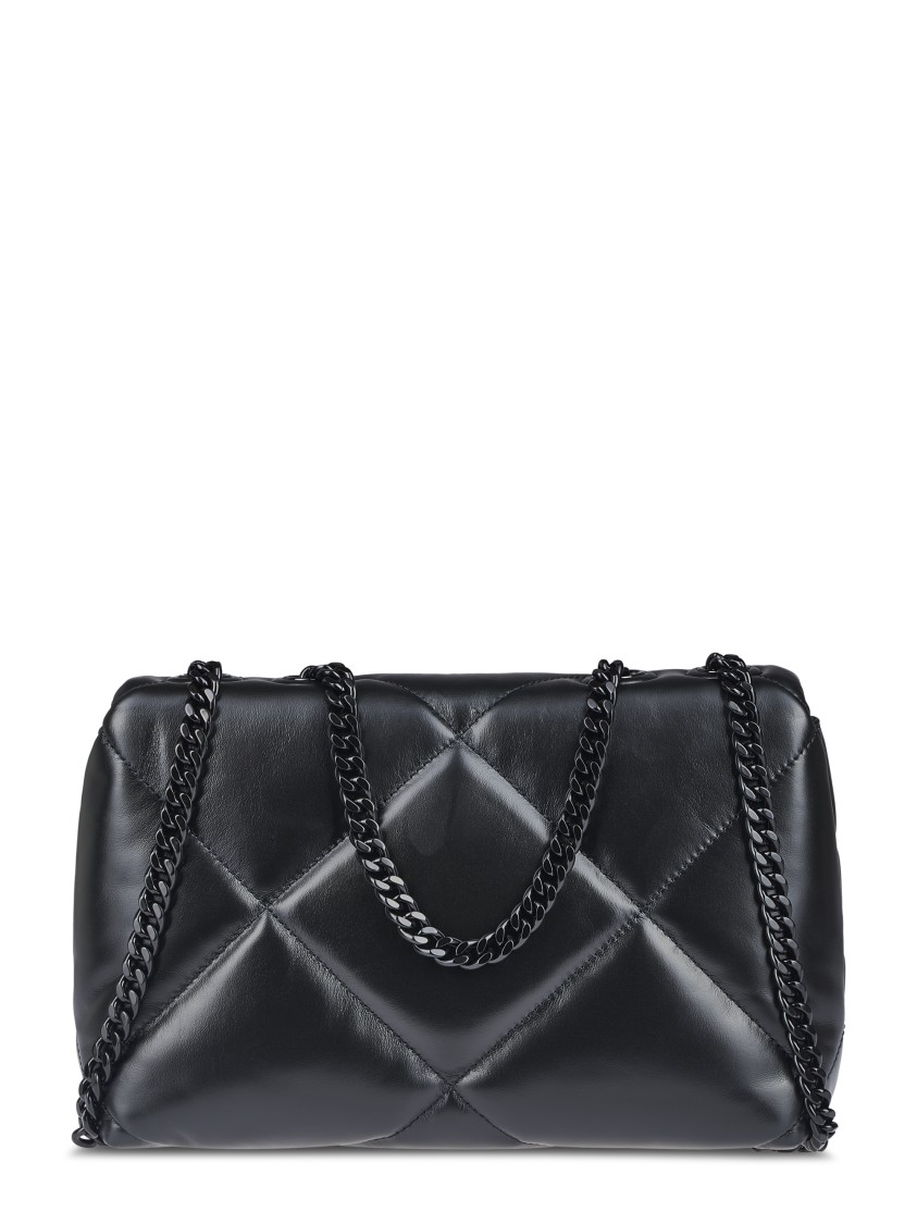 Tory Burch Diamond Quilted Small Convertible Shoulder Bag With Chain Strap In Black