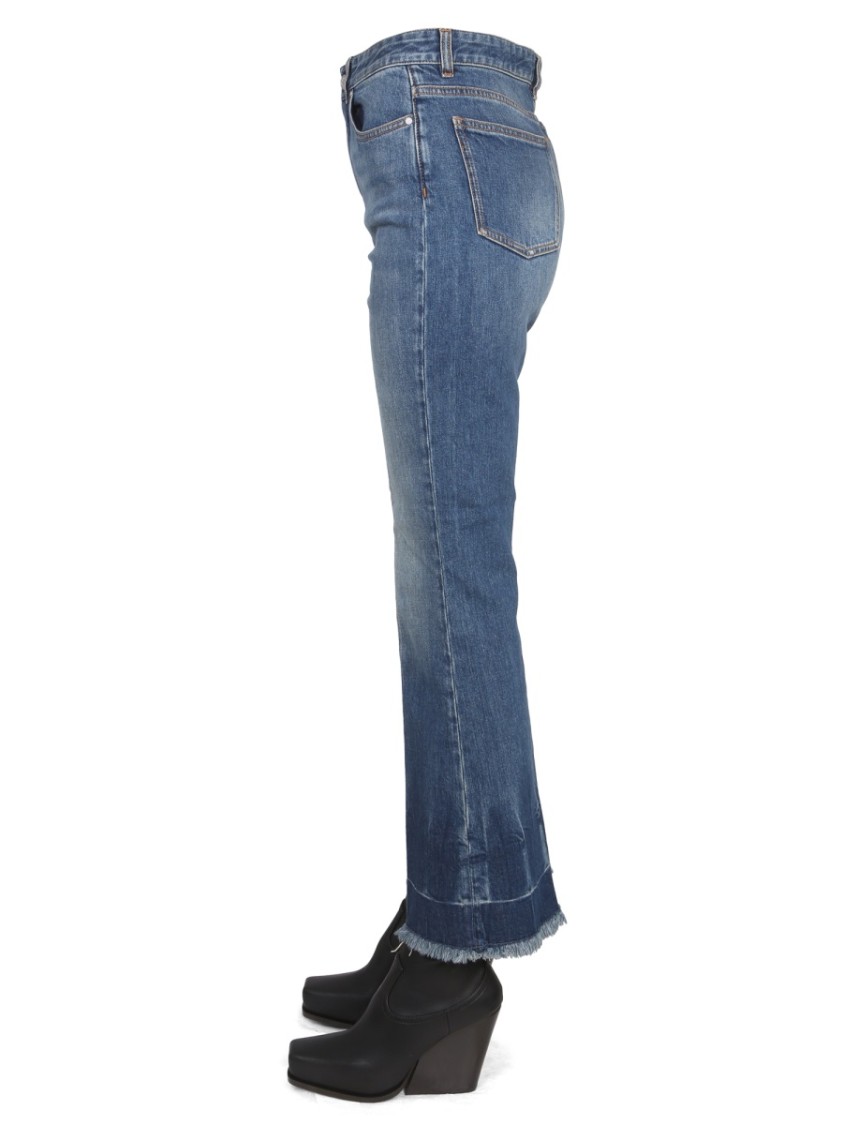 Stella Mccartney Cropped Flared Jeans In Denim In Black