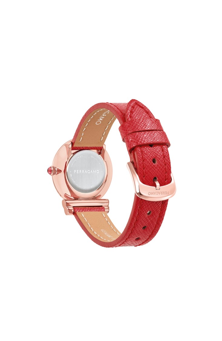 Ferragamo Gancini 28mm Stainless Steel Watch In Red