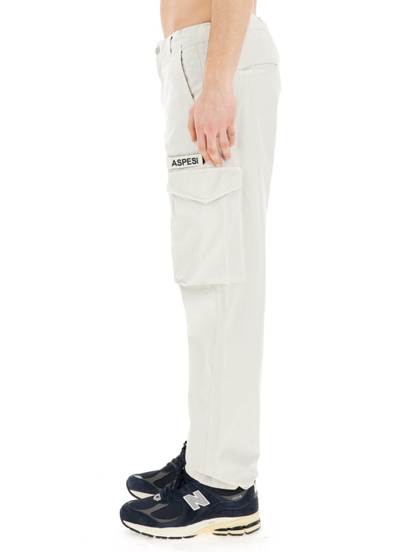 Aspesi Utility Trousers Featuring Multiple Pockets In White