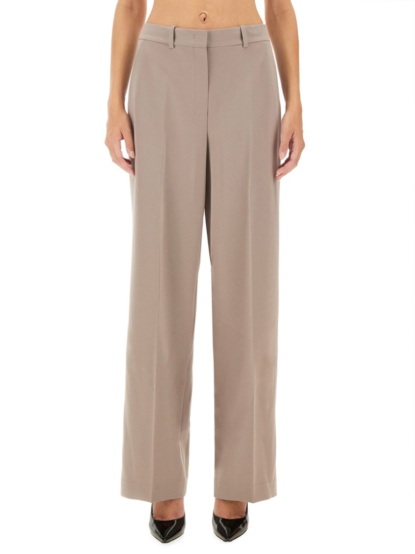 Theory Admiral Crepe Wide-leg Cargo Pants In Neutrals