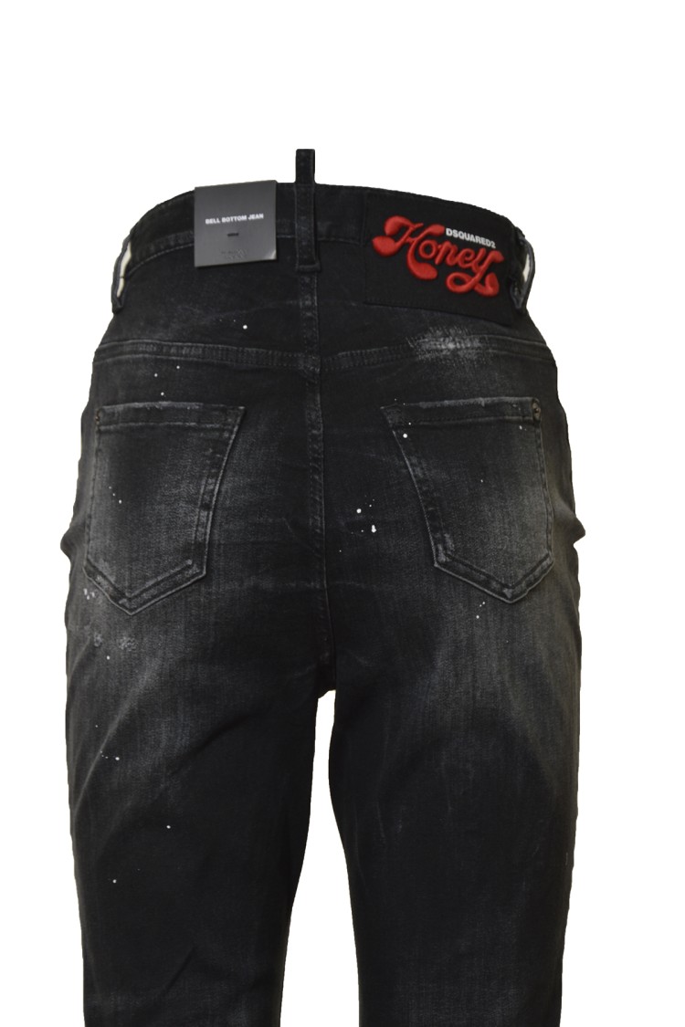デニム・ジーパン Dsquared2 Belly Bottom Jeans In Black Denim Dsquared2 Belly Bottom Jeans In Black Denim | THE LIST