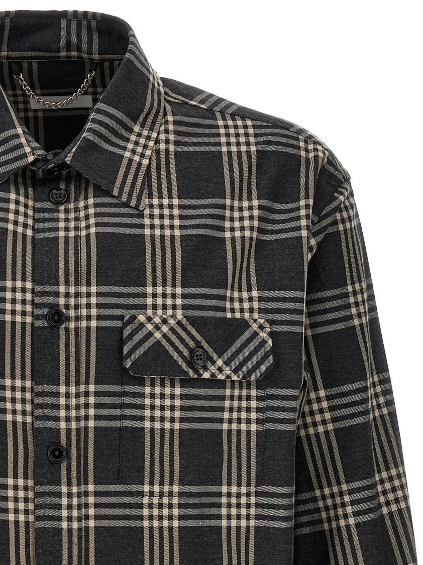 1989 Studio Plaid Shirt Logo Chest Pockets In Gray