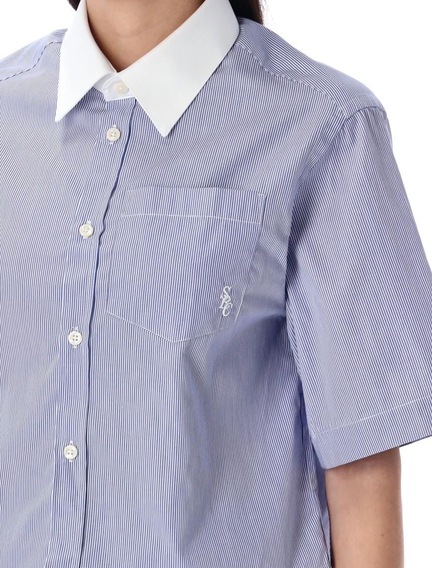Sporty And Rich Sporty & Rich Src Cropped Shirt In Blue