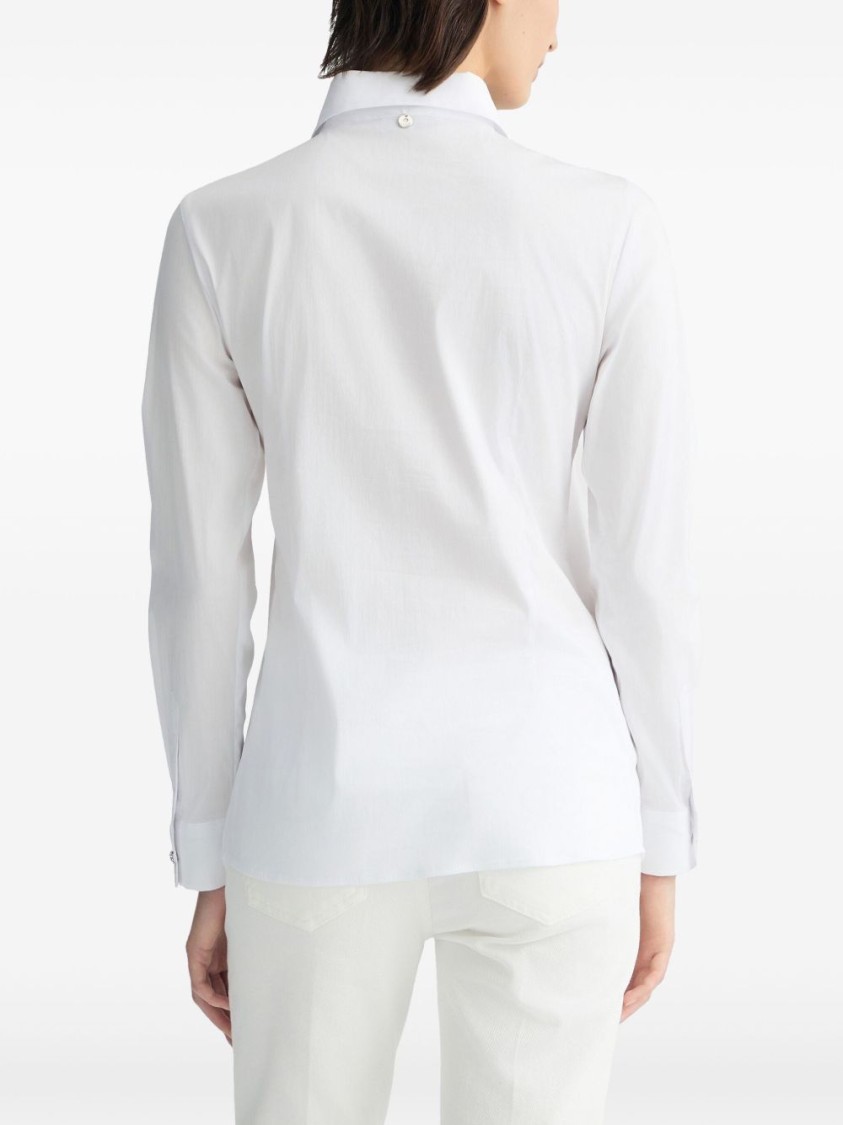 Shop Liu •jo Liu Jo Classic White Button-down Shirt With Chest Pockets